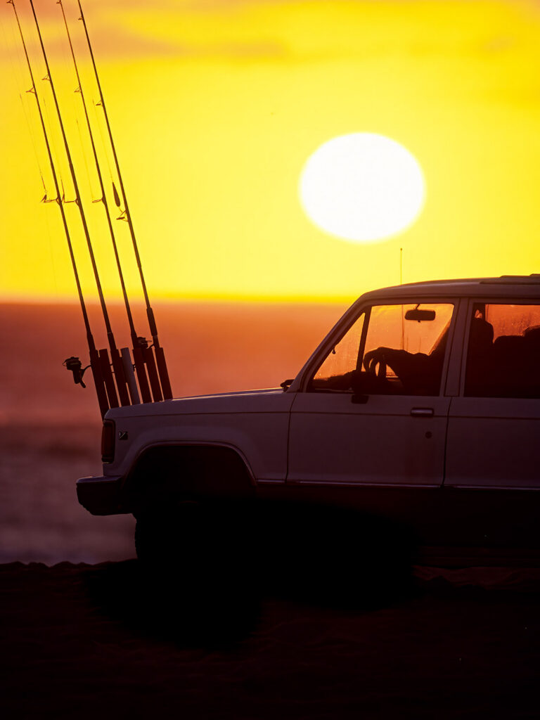 Surfcasters in vehicle Nantucket