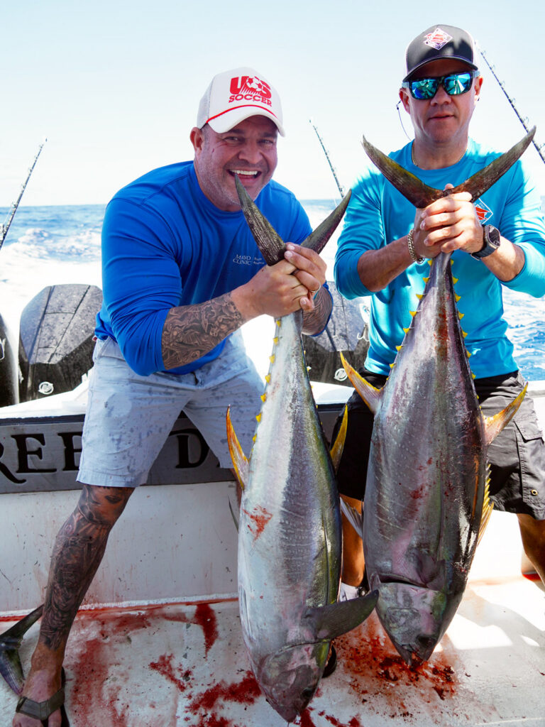 Fishermen with yellowfin tuna