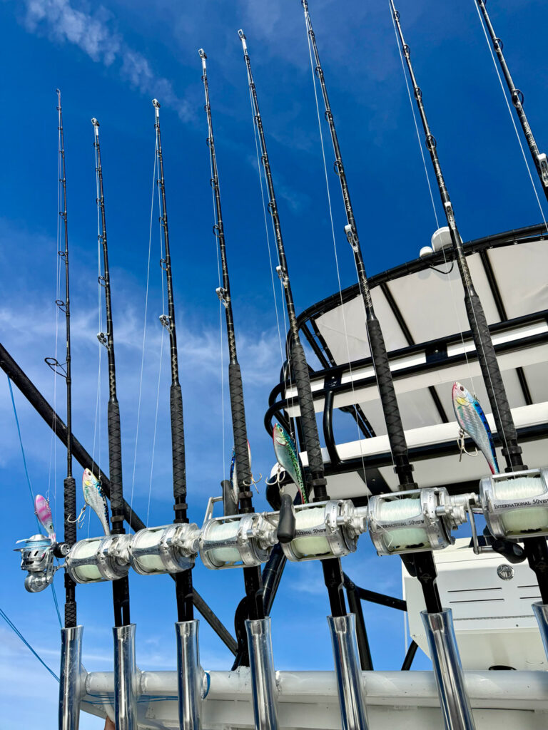 Rods, reels and lures for yellowfin tuna.