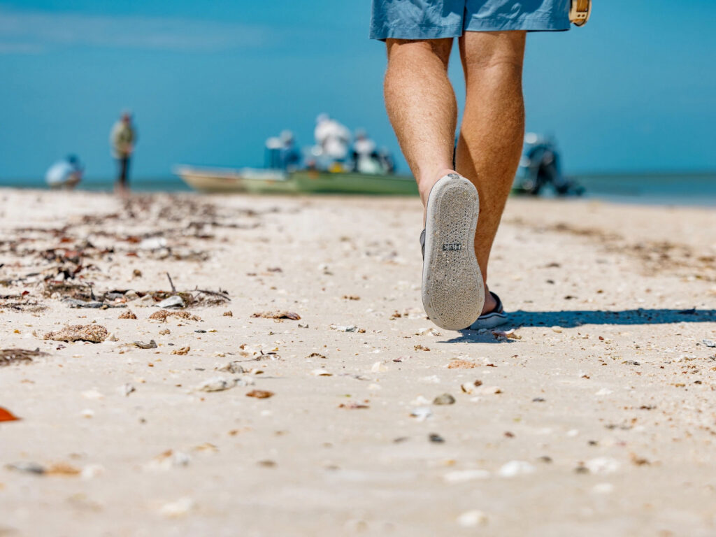 Rogue Island sandals on the sandbar
