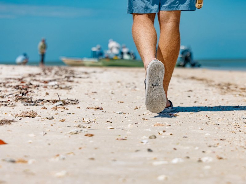 Rogue Island sandals on the sandbar
