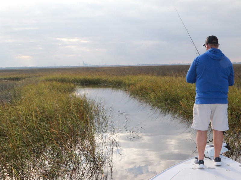 Fishing Southern salt marsh