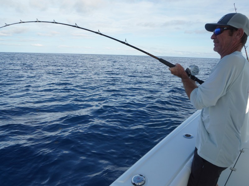 Angler fishing offshore